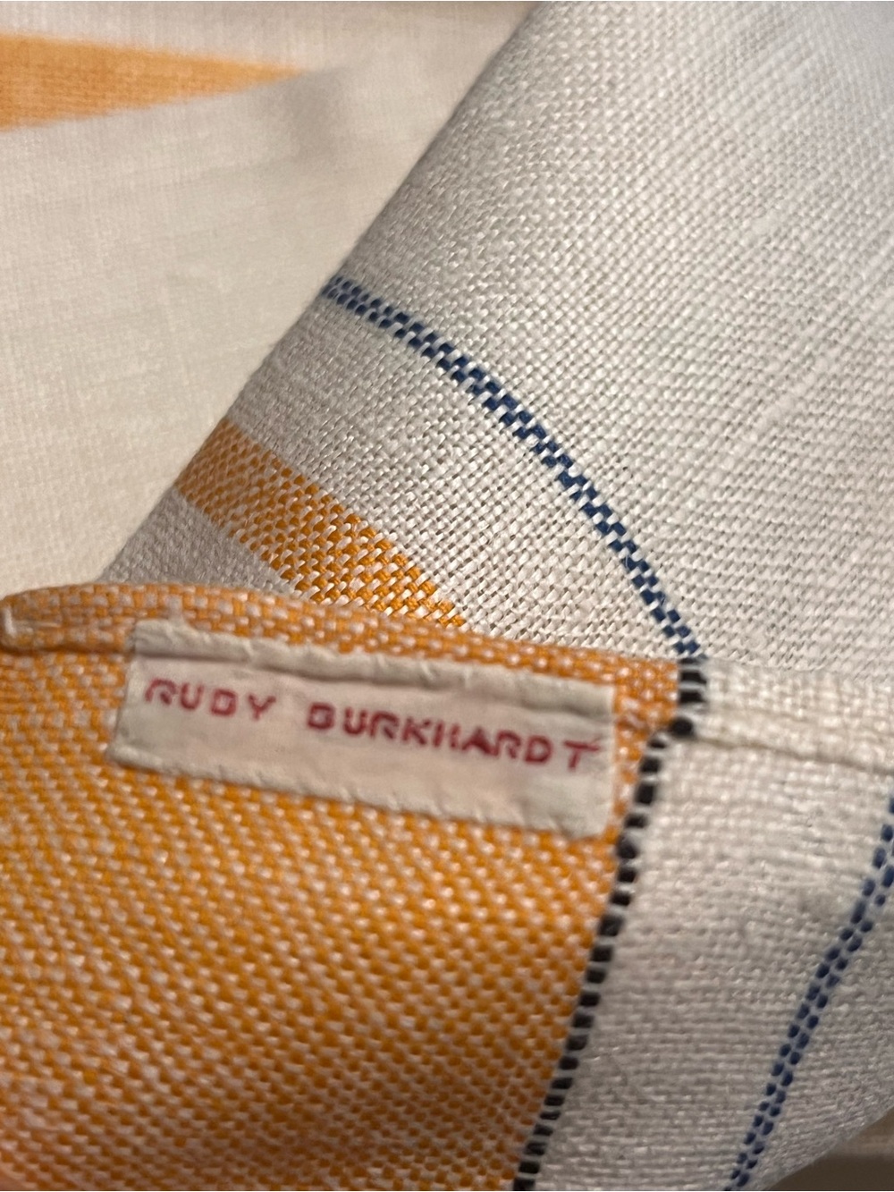 VTG Rudy Burkhardt Mid-Century Italian Linen Hand Towel Napkin Bundle Set of 5